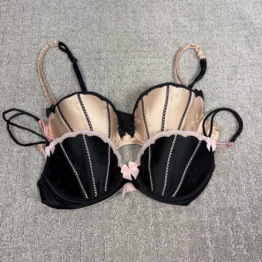 Vintage Victorias Secret Sexy Little Things Clamshell Bra 36B Tan 34C Pink Y2K